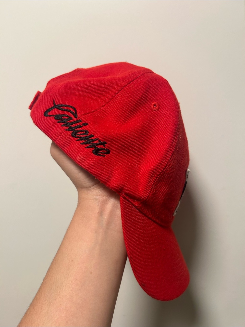 Red Embroidered Logo Baseball Cap - Picture 2 of 5